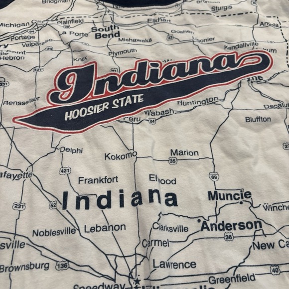 STATE OF MINE Indiana Map‎ AOP T-Shirt Size XL - Picture 3 of 8